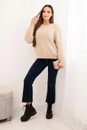 Sweter damski z miękkiego moheru beżowy
