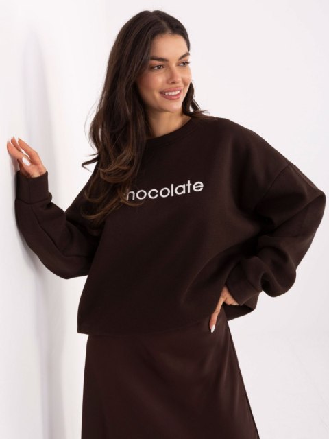 Bluza oversize z napisem chocolate RUE PARIS