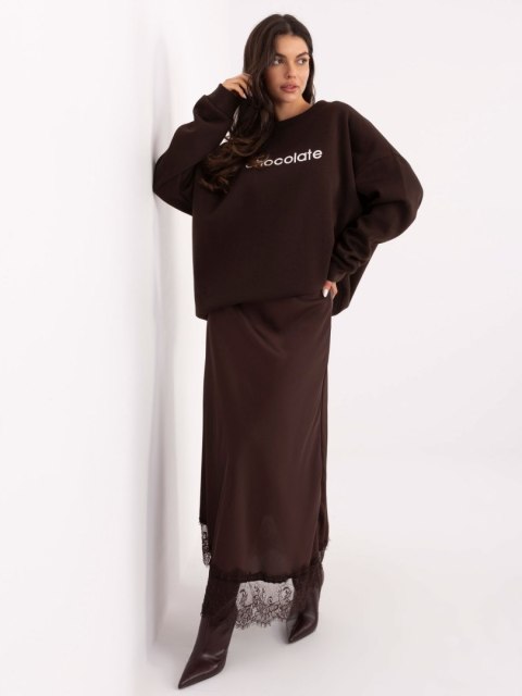 Bluza oversize z napisem chocolate RUE PARIS