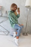 Bluza z napisami ciemno miętowa