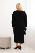 Sukienka swetrowa damska Plus Size z moherem czarna