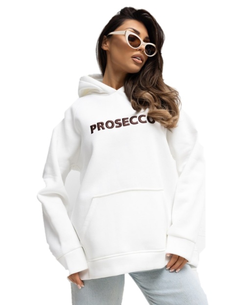 Dresowa bluza oversize z haftem PROSECCO RUE PARIS
