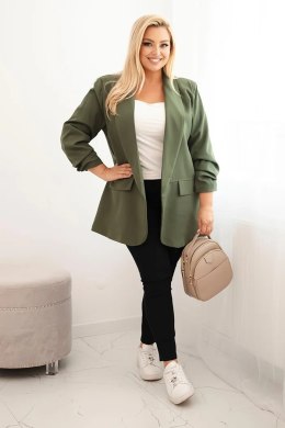 Marynarka damska Plus Size elegancka khaki