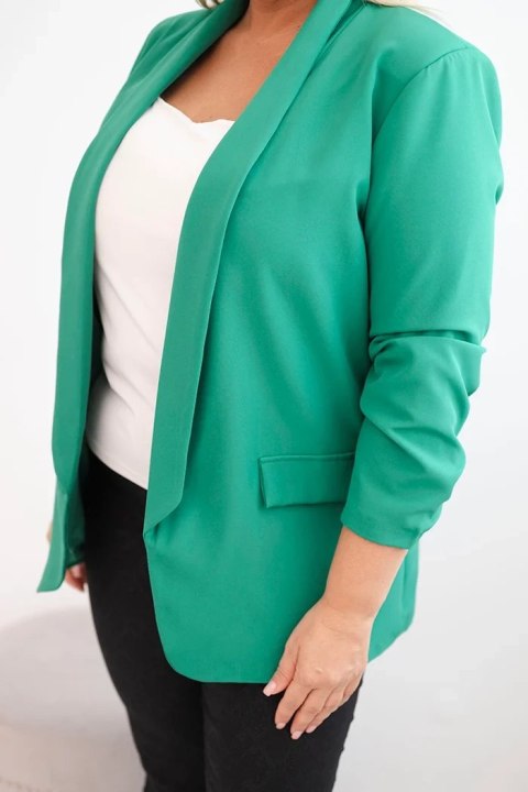 Marynarka damska Plus Size bez zapięcia z podszewką XL/2XL zielona