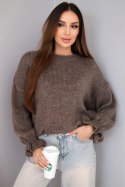Sweter damski z dodatkiem moheru i wełny o luźnym fasonie fango