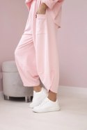 Komplet bawełniany bluza + spodnie pudrowy róż