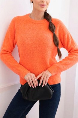 Sweter damski z baby alpaki z długim rękawem pomaranczowy