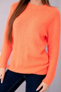 Sweter damski z baby alpaki z długim rękawem pomaranczowy