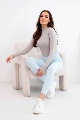 Legginsy damskie z wysokim stanem i elastycznym pasem niebieskie