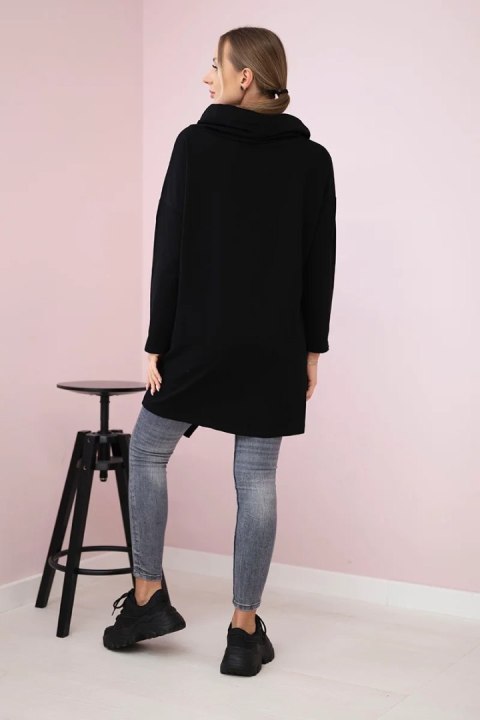 Tunika z kopertowym przodem Oversize czarna