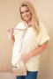 Bluzka damska wiskozowa Plus Size z krótkim rękawem i ozdobną apaszką żółta
