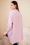 Koszula bawełniana muślinowa Plus Size ciemny pudrowy róż