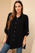 Koszula bawełniana muślinowa Plus Size czarna