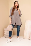 Koszula bawełniana muślinowa Plus Size fango