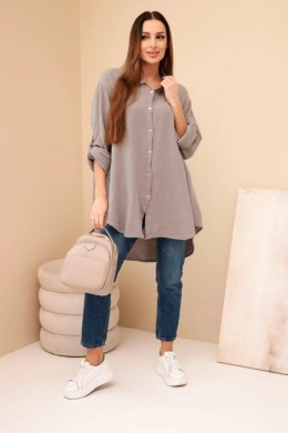 Koszula bawełniana muślinowa Plus Size fango