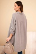 Koszula bawełniana muślinowa Plus Size fango