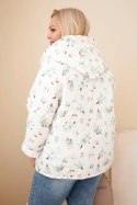 Kurtka damska wiosenna Plus Size w drobnym wzorem w kwiaty miętowa