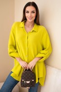 Koszula bawełniana muślinowa Plus Size kiwi