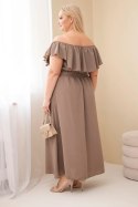 Sukienka damska Plus Size z falbaną i elastyczną talią fango