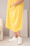 Sukienka damska Plus Size bawełniana z kieszeniami żółta