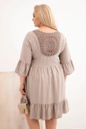 Sukienka damska Plus Size wiskozowa z ażurowym zdobieniem fango