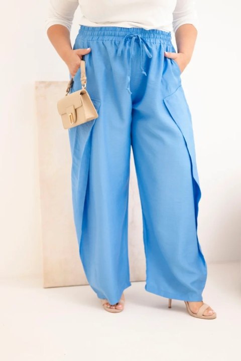 Spodnie damskie bawełniane Plus Size z gumką w pasie jeansowe