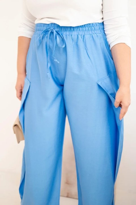 Spodnie damskie bawełniane Plus Size z gumką w pasie jeansowe