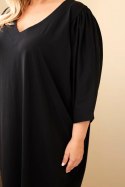 Sukienka damska Plus Size z kieszeniami czarna
