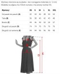 674-3 Elegancka dopasowana sukienka z kopertowym dekoltem, tiulowymi rękawami i rozcięciem - beżowa