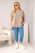 Bluzka damska Plus Size bawełniana z krótkim rękawem fango