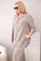 Komplet damski muślinowy Plus Size z koszulą zapinaną na guziki i spodniami z szeroką nogawką fango
