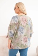 Bluzka damska bawełniana Plus Size z krótkim rękawem i kwiatowym wzorem fango