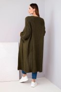 Sweter długi kardigan khaki