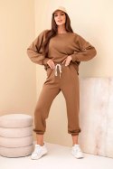Komplet bluza + spodnie masełko camelowy