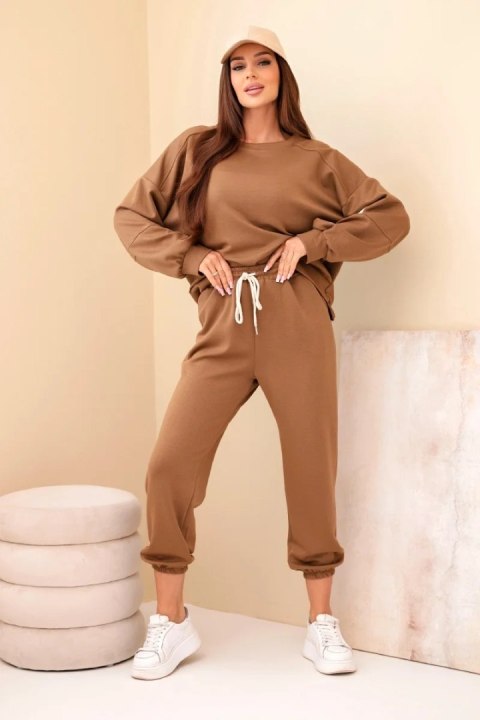 Komplet bluza + spodnie masełko camelowy