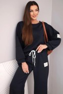 Komplet damski masełko bluza + spodnie granatowy