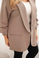 Marynarka damska Plus Size elegancka fango