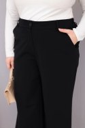 Spodnie damskie Plus Size z szeroką nogawką i wysokim stanem czarne