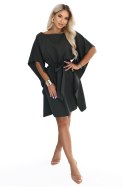 287-46 SOFIA Kobieca sukienka typu motyl z wiązaniem w pasie - ciemny khaki