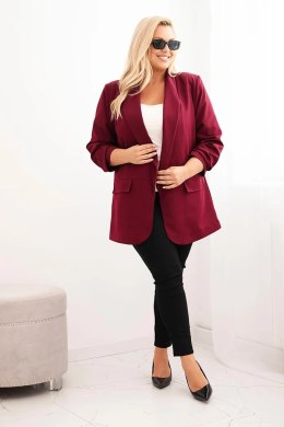 Marynarka damska Plus Size elegancka bordowa