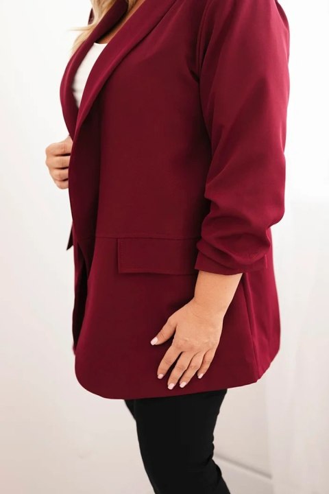 Marynarka damska Plus Size elegancka bordowa