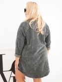 Sukienka damska Plus Size sztruksowa z luźnym fasonem khaki
