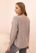 Sweter damska z wiskozą z dekoltem w serek fango