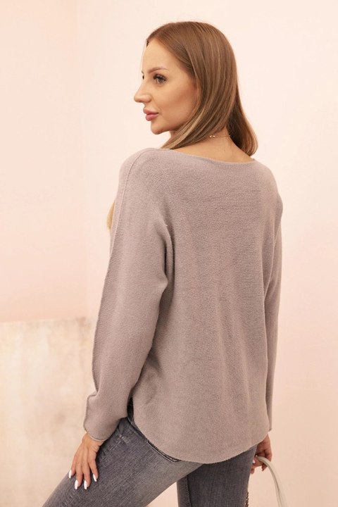 Sweter damska z wiskozą z dekoltem w serek fango