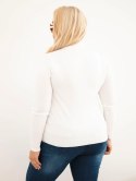 Sweter damski Plus Size z wiskozy z golfem ecru