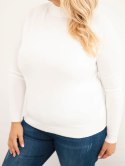Sweter damski Plus Size z wiskozy z golfem ecru