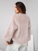 Sweter damski w 80% z kid moheru zapinany na guziki o luźnym kroju fango