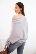 Sweter damski wiskozowy asymetryczny typu nietoperz cappucino