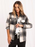 Brązowa flanelowa koszula oversize w kratę