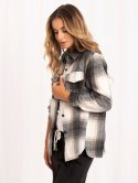 Brązowa flanelowa koszula oversize w kratę